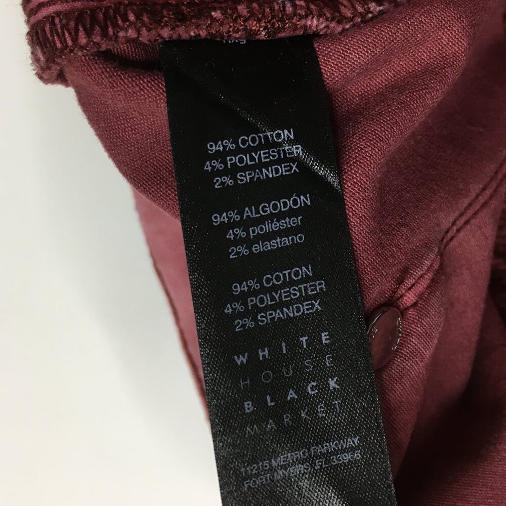 WHBM WHITE HOUSE BLACK MARKET Dark Pink THE SKIMMER Zip Ankle Jeans - Picture 4 of 11